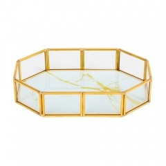 Декоративный поднос "Белый мрамор", 20 см (8915-015)