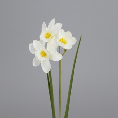 Нарцис штучний, 3 бутони, білий, 55 см (2028-025/white)