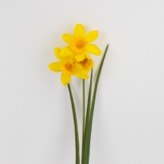 Нарцис штучний, 3 бутони, жовтий, 55 см (2028-025/yellow)