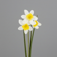 Нарцис штучний, 3 бутони, жовто-білий, 55 см (2028-025/yellow-white)