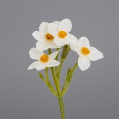 Нарцис штучний, 4 бутони, жовто-білий, 45 см (2028-026/yellow-white)