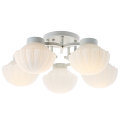 Люстра стельова біла на 5 плафонів у формі квітки (MT005/5)