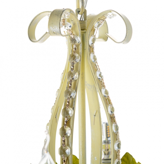 Люстра вінтажна на 4 лампи з квітковим декором та кристалами (SA017/4)