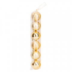 УЦІНКА Набір ялинкових куль "Золота магія" (6 шт), 6 см(Дефект лиття на одному шарі) (00BR-6042-001)