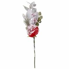 Декоративная ветка "Снежная роза", красная, 44 см (9171-002)