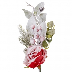 Декоративная ветка "Снежная роза", красная, 44 см (9171-002)