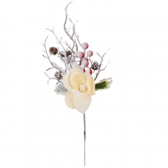 Декоративная ветка "Снежный сад", желтая, 33 см (9171-010)