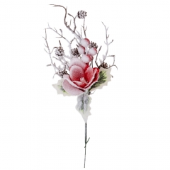 Декоративная ветка "Снежный сад", красная, 33 см (9171-011)