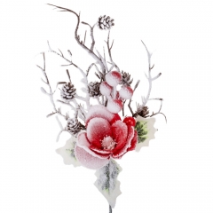 Декоративная ветка "Снежный сад", красная, 33 см (9171-011)
