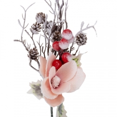 Декоративная ветка "Снежный сад", розовая, 33 см (9171-012)