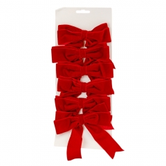 Набір бантів "Червоний оксамит" (6 шт), 16 см (9245-031)