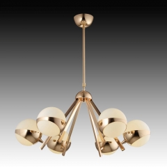 Люстра золотая с 6 круглыми плафонами (OK001/6/gold) (OK001/6/gold)