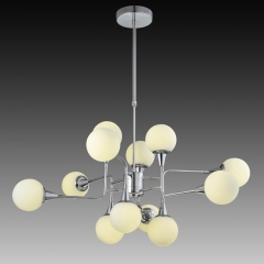 Люстра с 12 круглыми сферами белого цвета (OK003/12/silver) (OK003/12/silver)