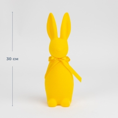 Фигурка флоковая "Пасхальный зайчик", желтая, 30 см (12025-003)