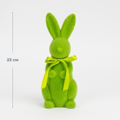 Фигурка флоковая "Пасхальный зайчик", зеленая, 23 см (12025-009)