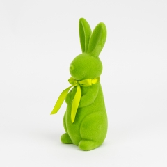 Фигурка флоковая "Пасхальный зайчик", зеленая, 23 см (12025-009)