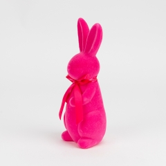 Фигурка флоковая "Пасхальный зайчик", розовая, 23 см (12025-010)