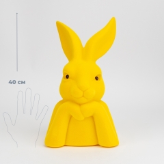 Фигурка флоковая "Пасхальный зайчик", желтая, 40 см (12025-015)