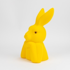 Фигурка флоковая "Пасхальный зайчик", желтая, 40 см (12025-015)