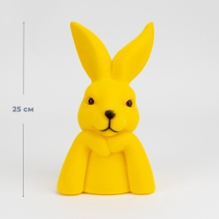 Фигурка флоковая "Пасхальный зайчик", желтая, 25 см (12025-019)