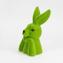Фигурка флоковая "Пасхальный зайчик", зеленая, 25 см (12025-021)