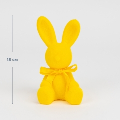 Фигурка флоковая "Пасхальный зайчик", желтая, 15 см (12025-023)