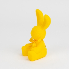 Фигурка флоковая "Пасхальный зайчик", желтая, 15 см (12025-023)