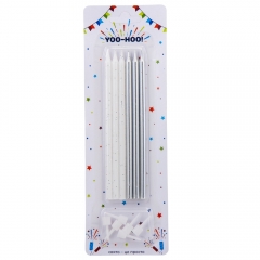 Набір свічок для торта "Святкова мить", срібні, 13 см (9074-063)