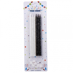 Набір свічок для торта "Святкова мить", чорно-білі, 13 см (9074-074)