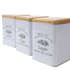 Набір з трьох банок "Стильна кухня", біла 14 см. (8909-004)