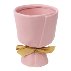 Керамическое кашпо "Пастель", розовое (89212-002)