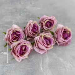 Головка розы, сиренево-розовая, 7 см (8503-002/2)