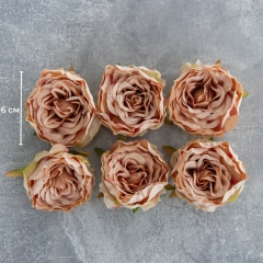 Головка розы, темно-бежевая, 6 см (8503-004/1)
