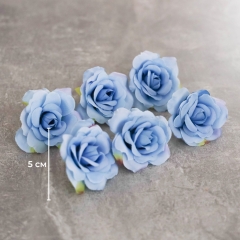 Головка розы, голубая, 5 см (8503-006/1)