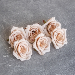Головка розы, кремовая, 7,5 см (9222-046)