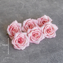 Головка розы, розовая, 7,5 см (9222-047)