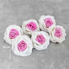 Головка розы, бело-розовая, 10 см (8502-004/5)