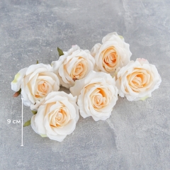 Головка розы, белая, 9 см (8502-005/1)