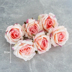 Головка розы, розовая, 9 см (8502-005/2)