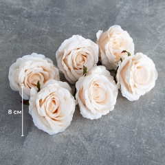 Головка розы, белая, 8 см (8502-006/1)