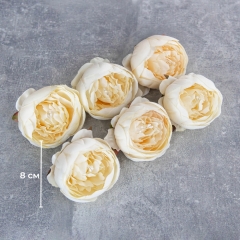 Головка розы, белая(крем), 8 см (8502-007/1)