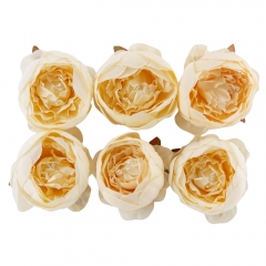 Головка розы, белая(крем), 8 см (8502-007/1)