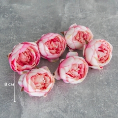 Головка розы, розово-белая, 8 см (8502-007/4)
