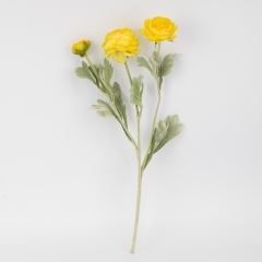 Искусственный ранункулюс с 3 бутонами, желтый, 50 см (9259-133)