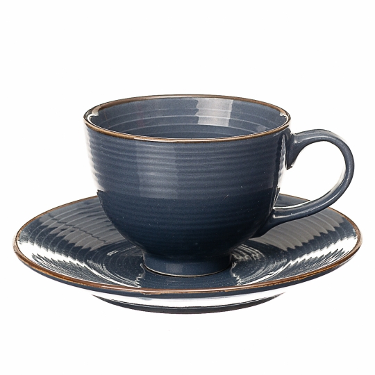 Чайный набор (4 чашки + 4 блюдца). Синий (002ALP/blue)