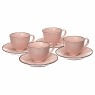 Чайный набор (4 чашки + 4 блюдца). Розовый (002ALP/pink)