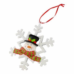Ёлочное украшение "Дед Мороз и снежинка" (0515J)