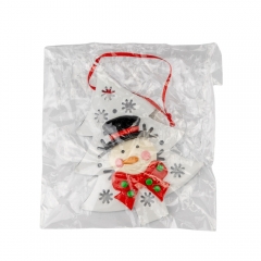 Новогодняя подвеска "Снеговик на белой ёлке" (0517J)