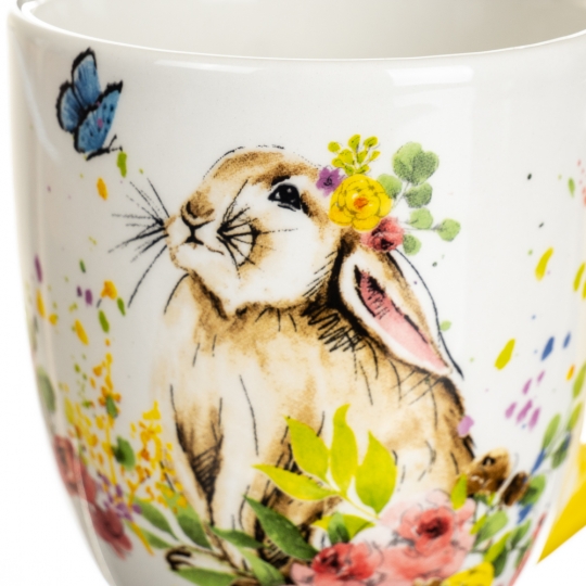 УЦІНКА Чашка "Квітковий кролик"  (550 мл.) (дефект заливки або фарбування цятки) (4002-005)
