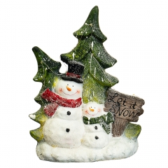 Статуэтка "Снеговик с ёлкой" (большой размер) (006NQ)